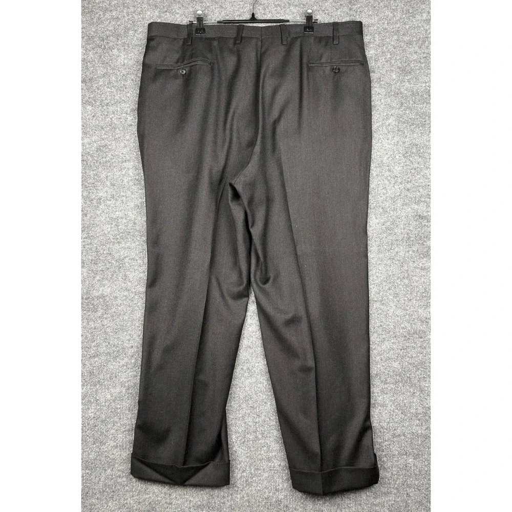 Kiton Napoli Black Dress Pants IT 58 US 40x29 Pleated Cuffed Italy Read For Flaw